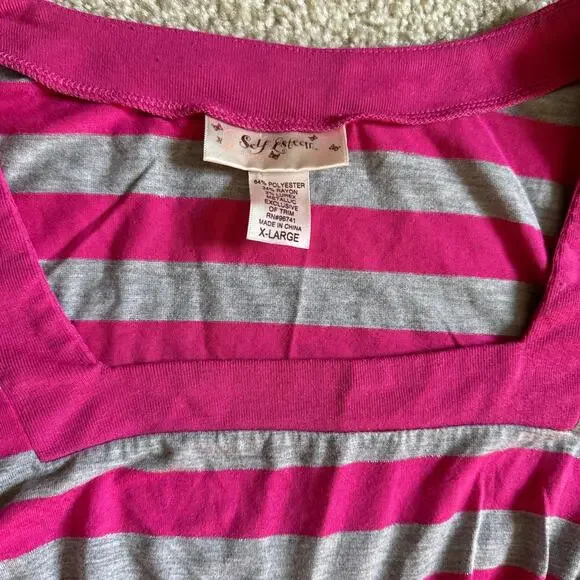 Y2K Bratz Pink and grey striped long top - Picture 2 of 3